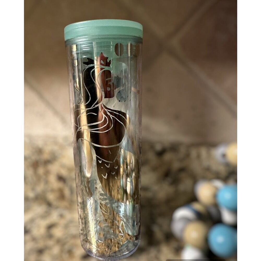 Starbucks Acrylic Golden Mermaid Siren 16oz. Grande Tumbler Twist Lid No Straw - Picture 5 of 9